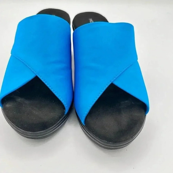 Monroe Main wedge slide sandals size 8 blue - Picture 2 of 10